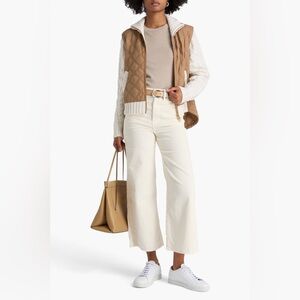 Veronica Beard Taylor cropped cotton-corduroy wide-leg pants Ivory 27